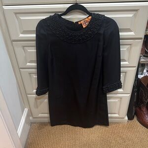 Tory Burch Black Ruffled Bib Collar Blouse